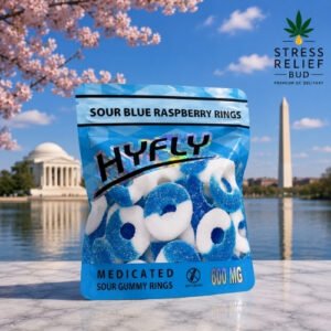 HYFLY Sour Blue Raspberry Rings – 600MG Medicated Gummies
