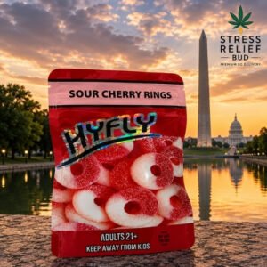 HYFLY Sour Cherry Rings – 600MG Medicated Gummies
